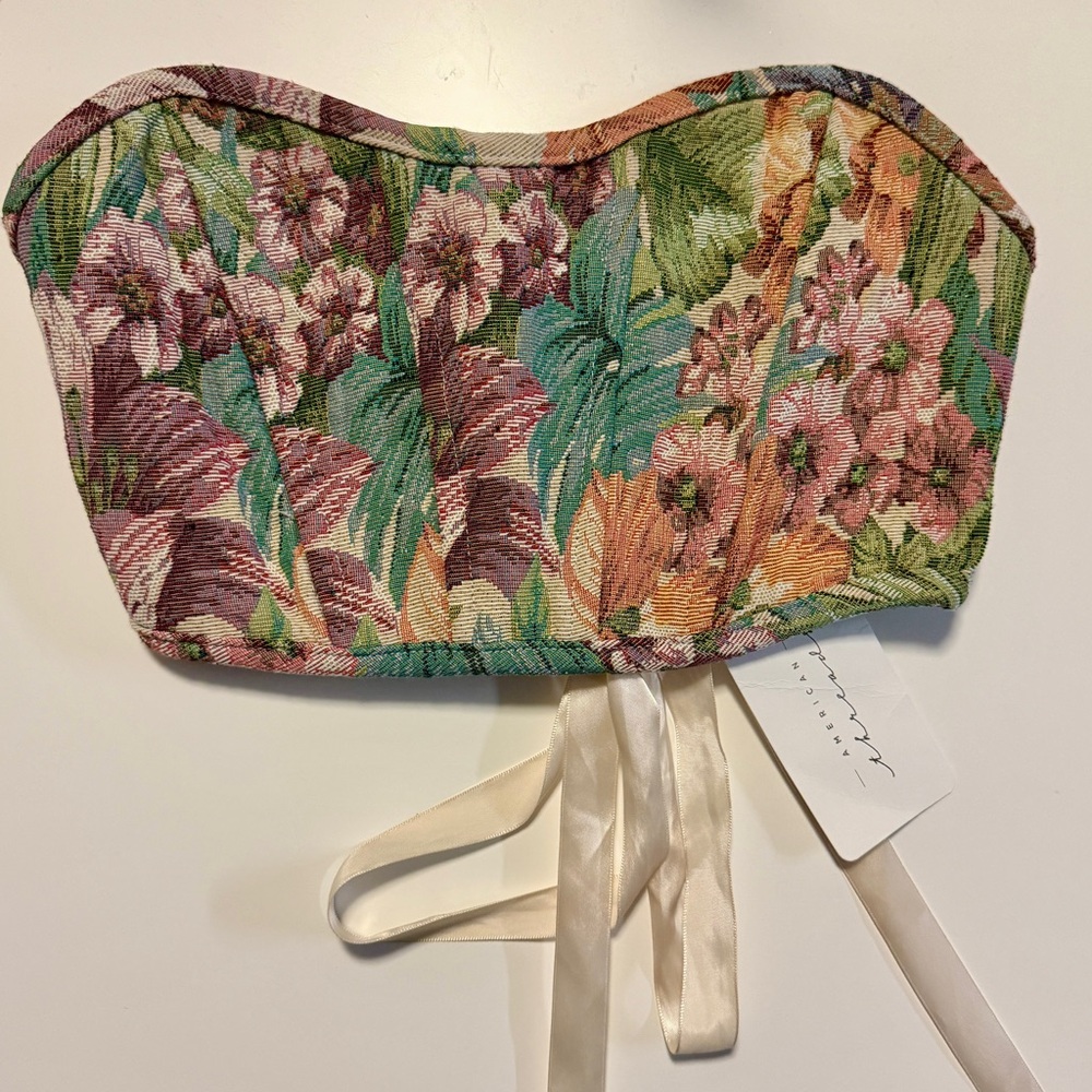 American Threads Multicolor Floral Corset Top